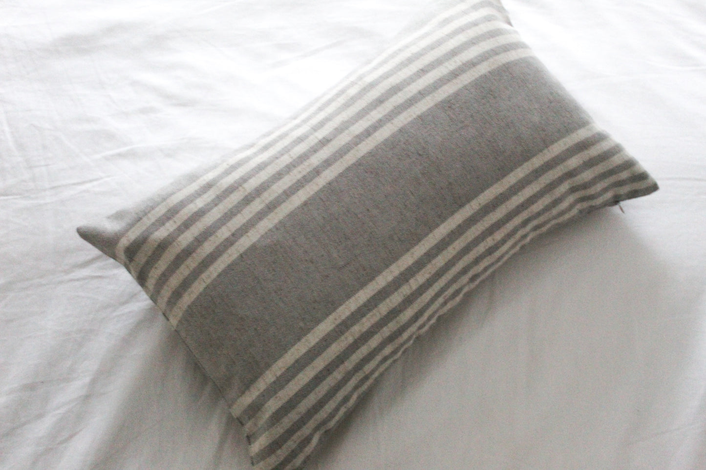 Light grey tickling lumbar cushion cover 50 x 30cm