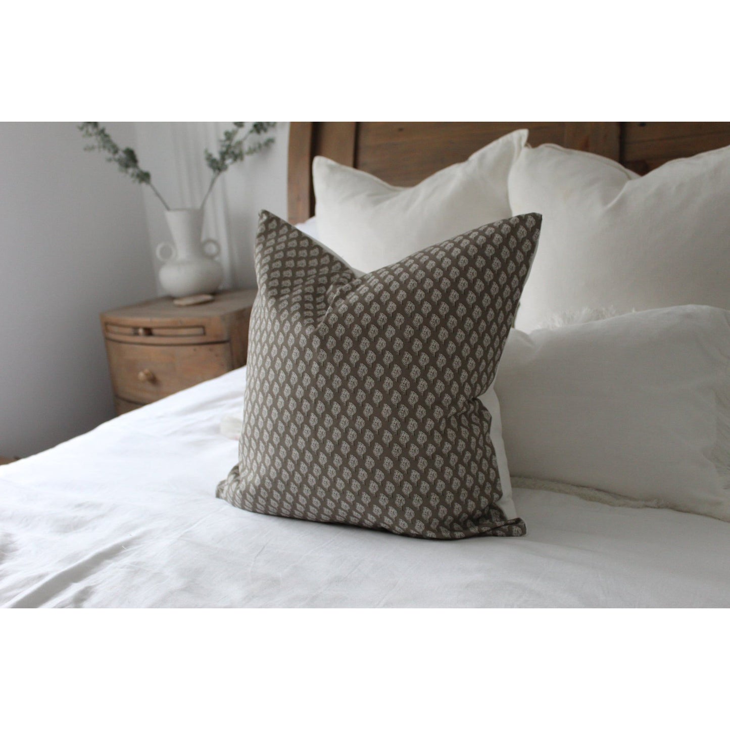 Green country floral 45 x 45cm cushion