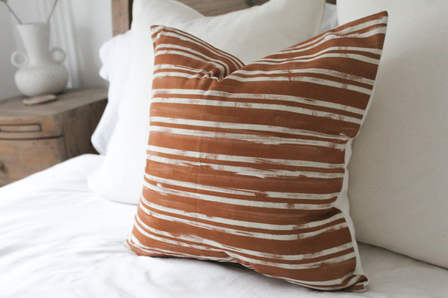 Burnt orange cotton throw pillow 45 x 45cm