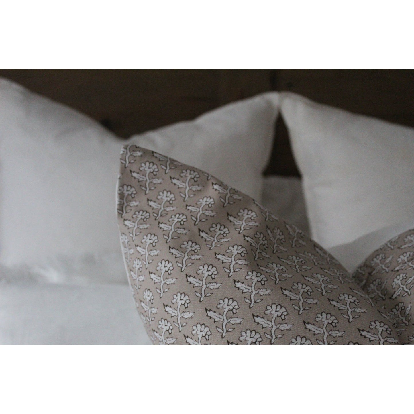 Beige and white country style cushion 45 x 45