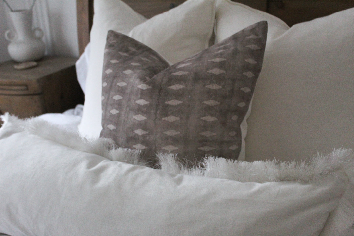 Neutral cotton 45 x 45cm cushion