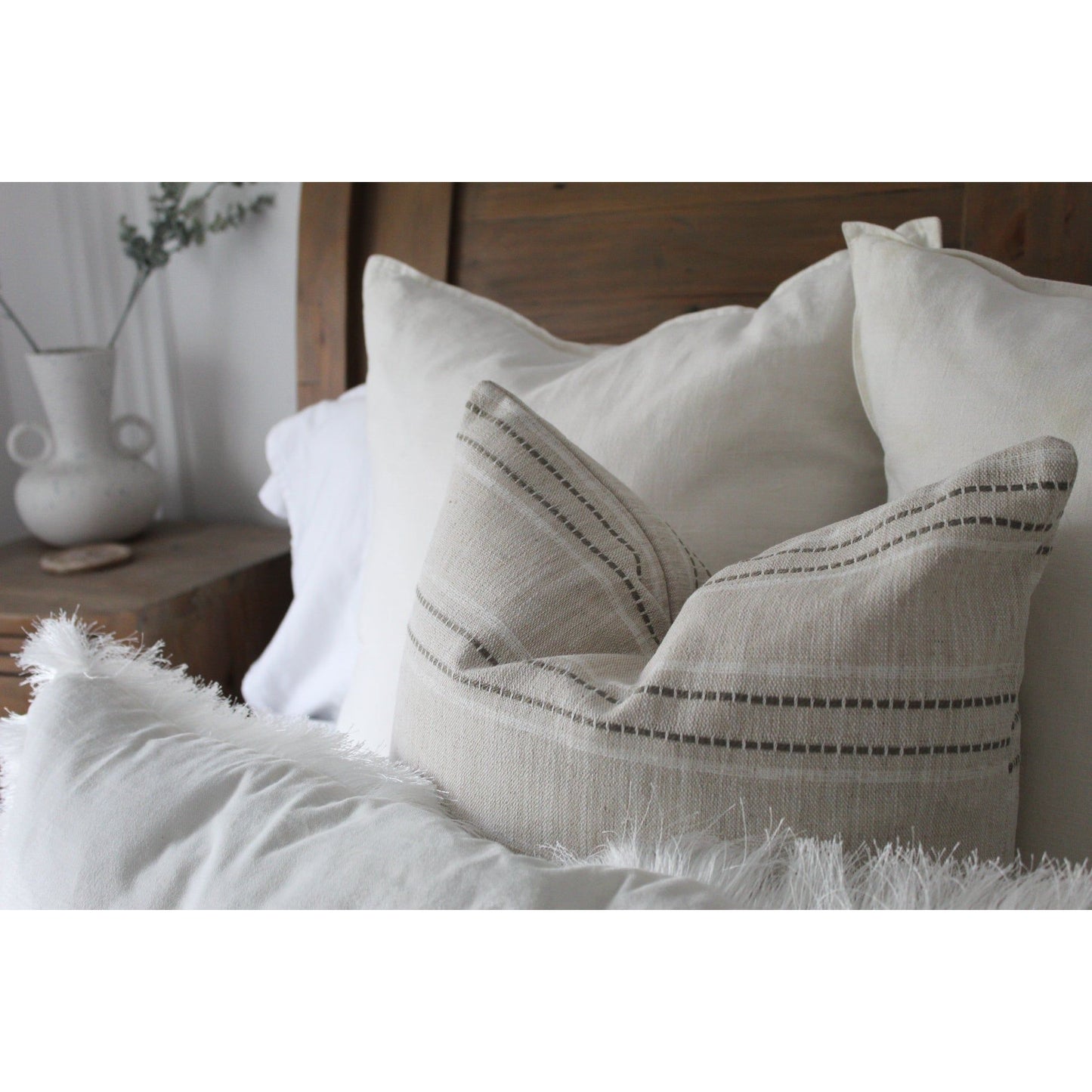 Natural tickling cotton minimalistic cushion 45 x 45cm