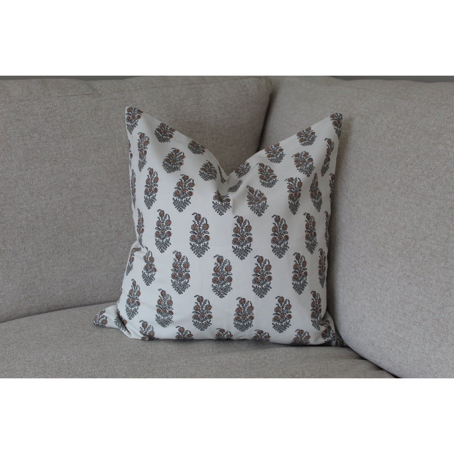 Vintage style floral cotton cushion 45x45cm