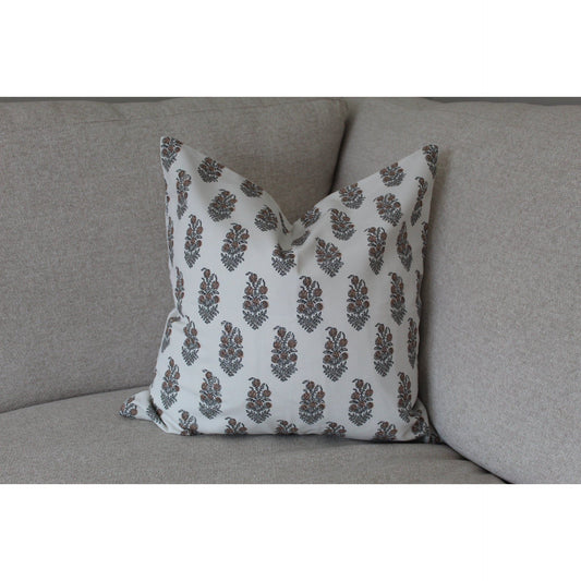 Vintage style floral cotton cushion 45x45cm