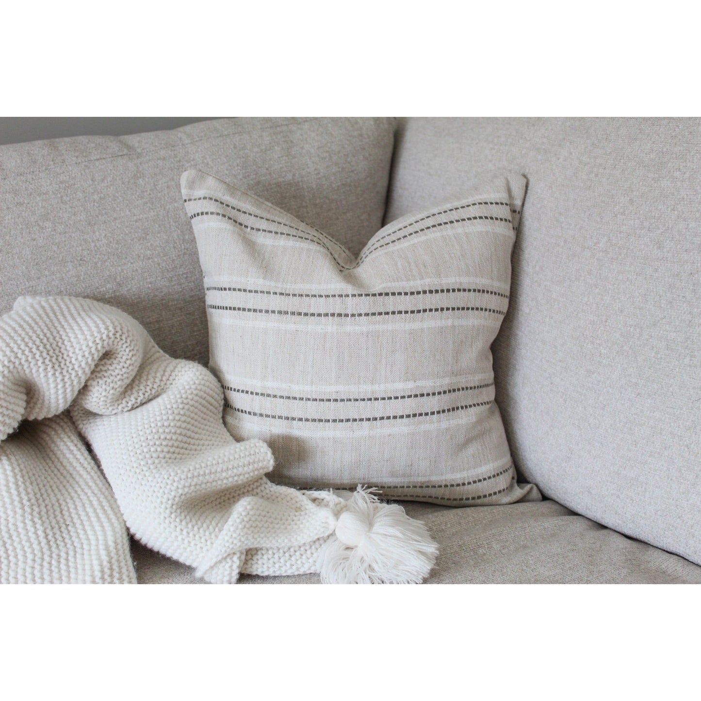 Natural tickling cotton minimalistic cushion 45 x 45cm