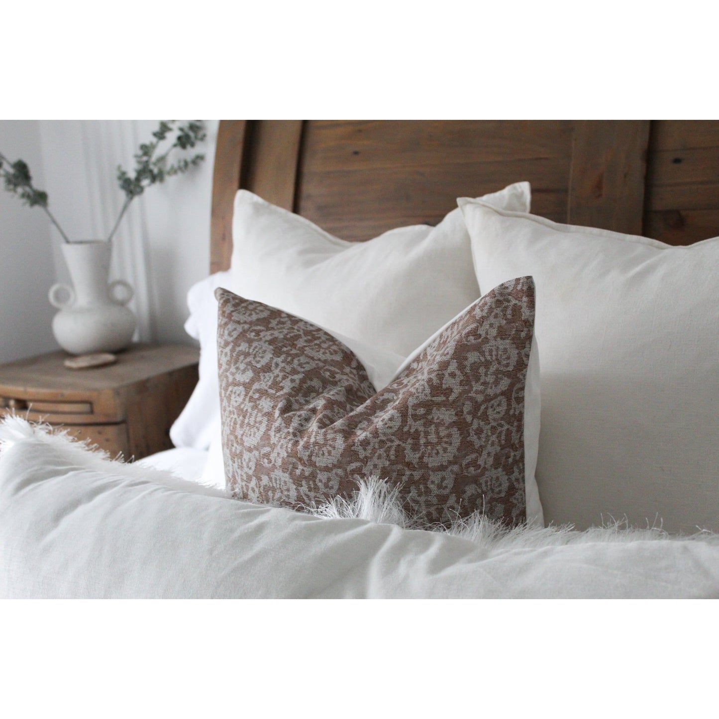 Floral print cotton country cushion 45 x 45xm