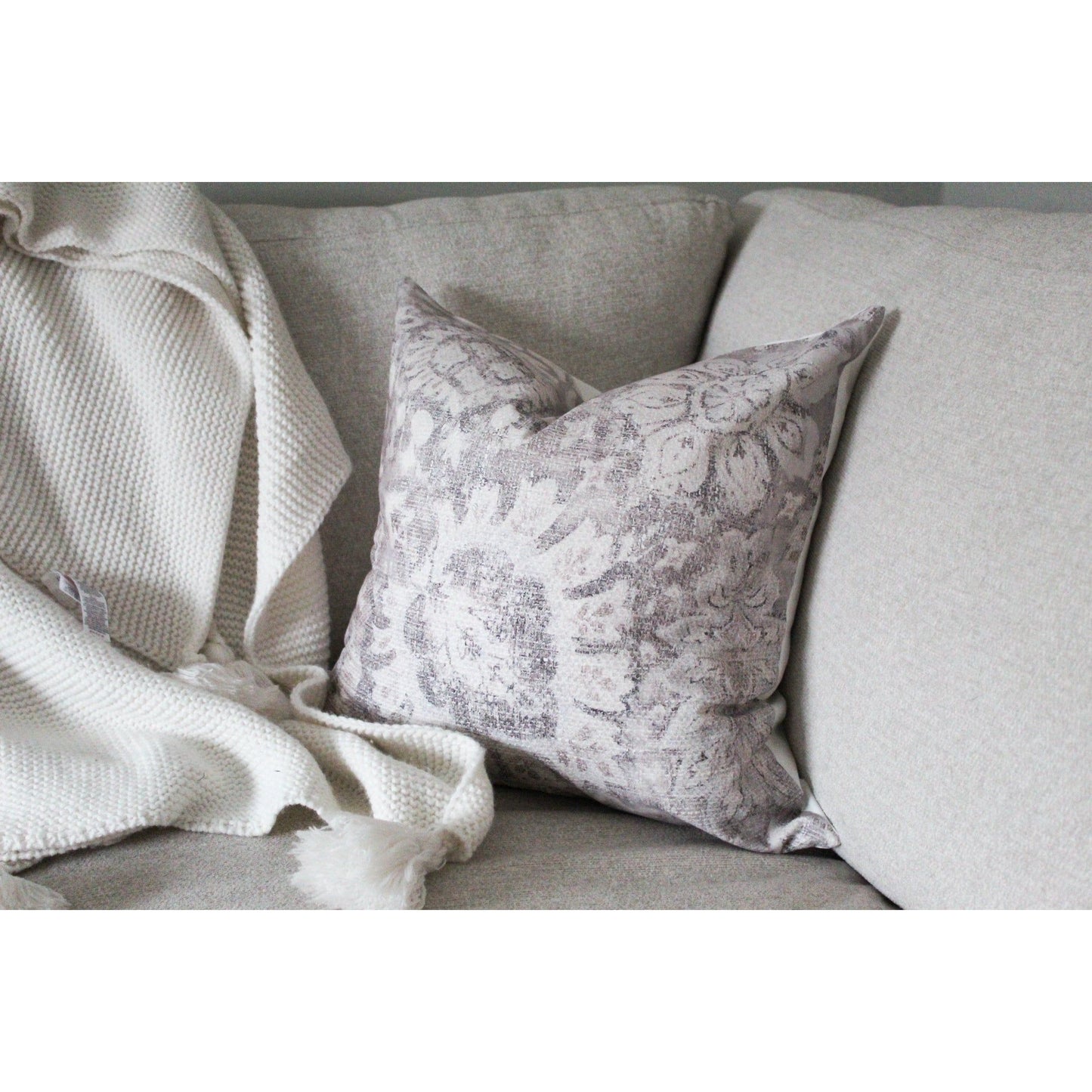 Country floral print cotton country style cushion 45 x 45cm