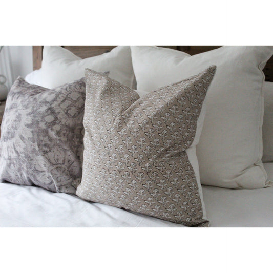 Beige and white country style cushion 45 x 45