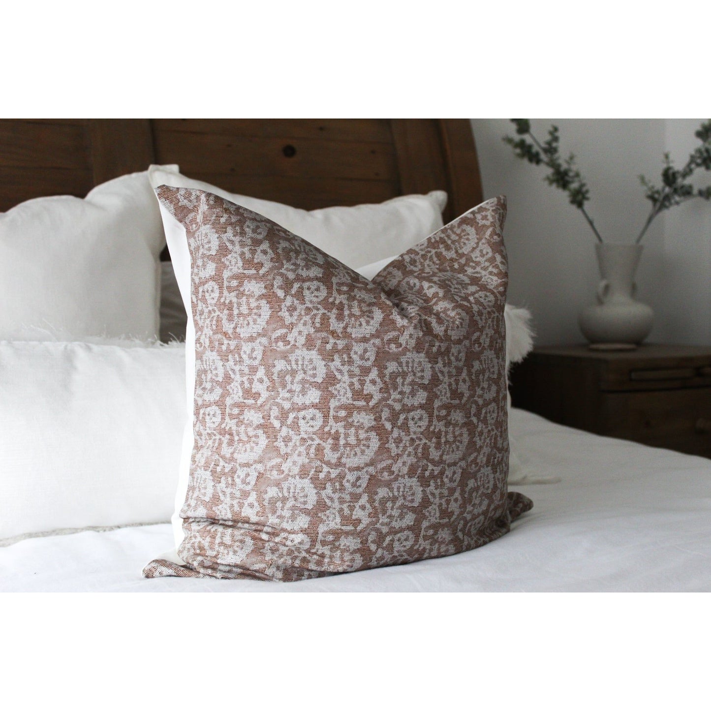 Floral print cotton country cushion 45 x 45xm