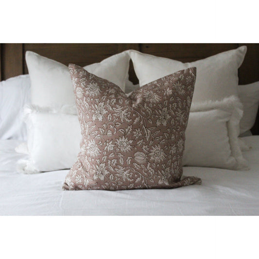 Blush pink patterns cotton cushion  45 x 45cm