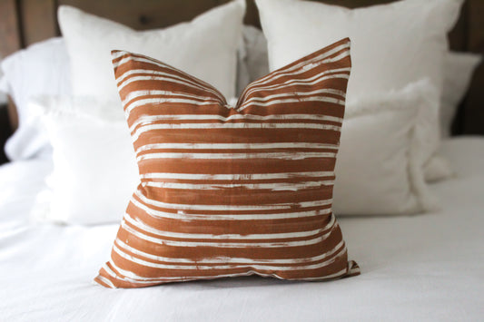 Burnt orange cotton throw pillow 45 x 45cm