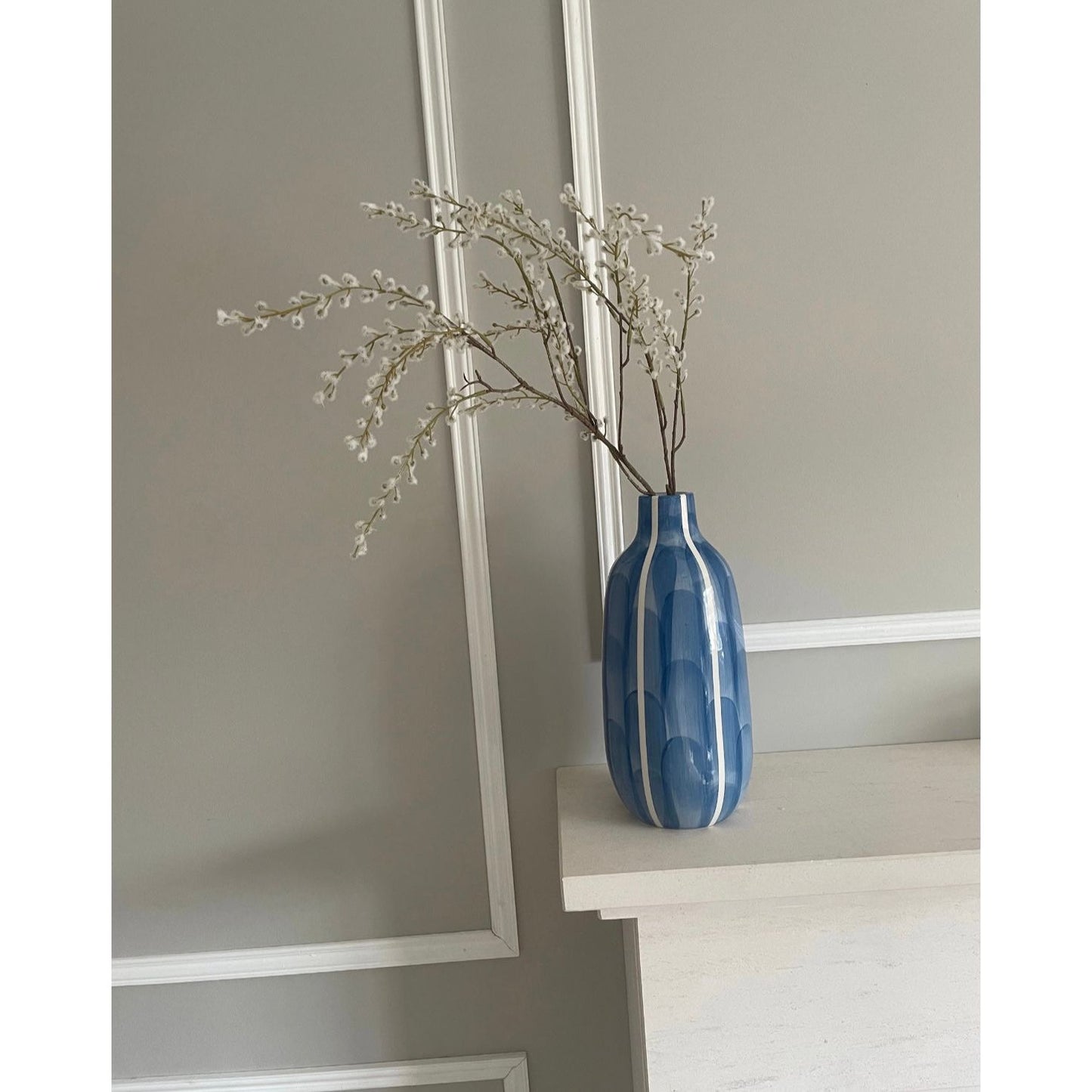 Blue tall floor vase