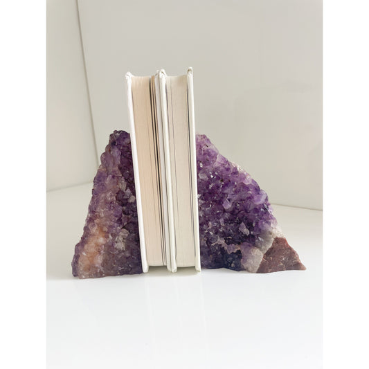 Amethyst stone agate bookends