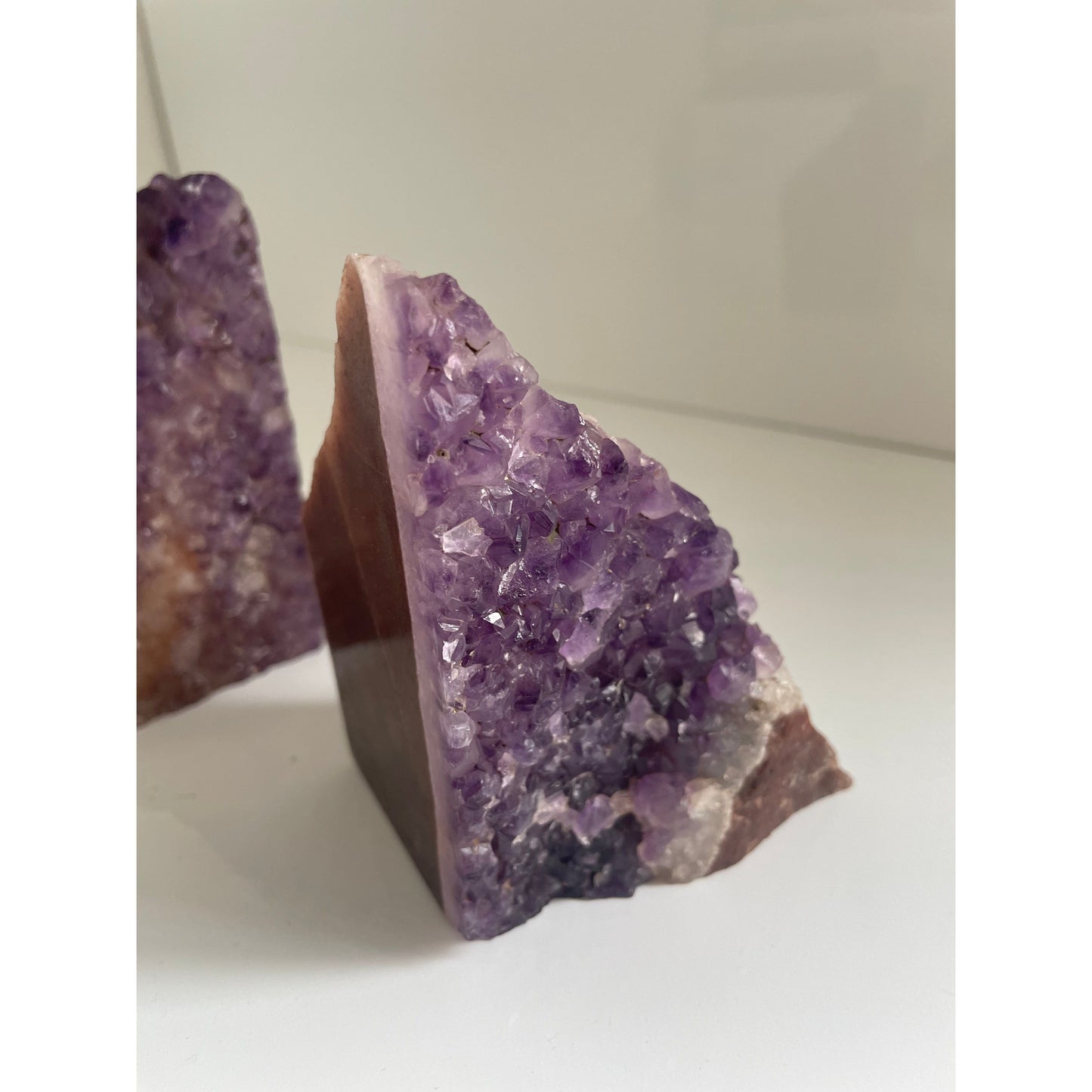 Amethyst stone agate bookends