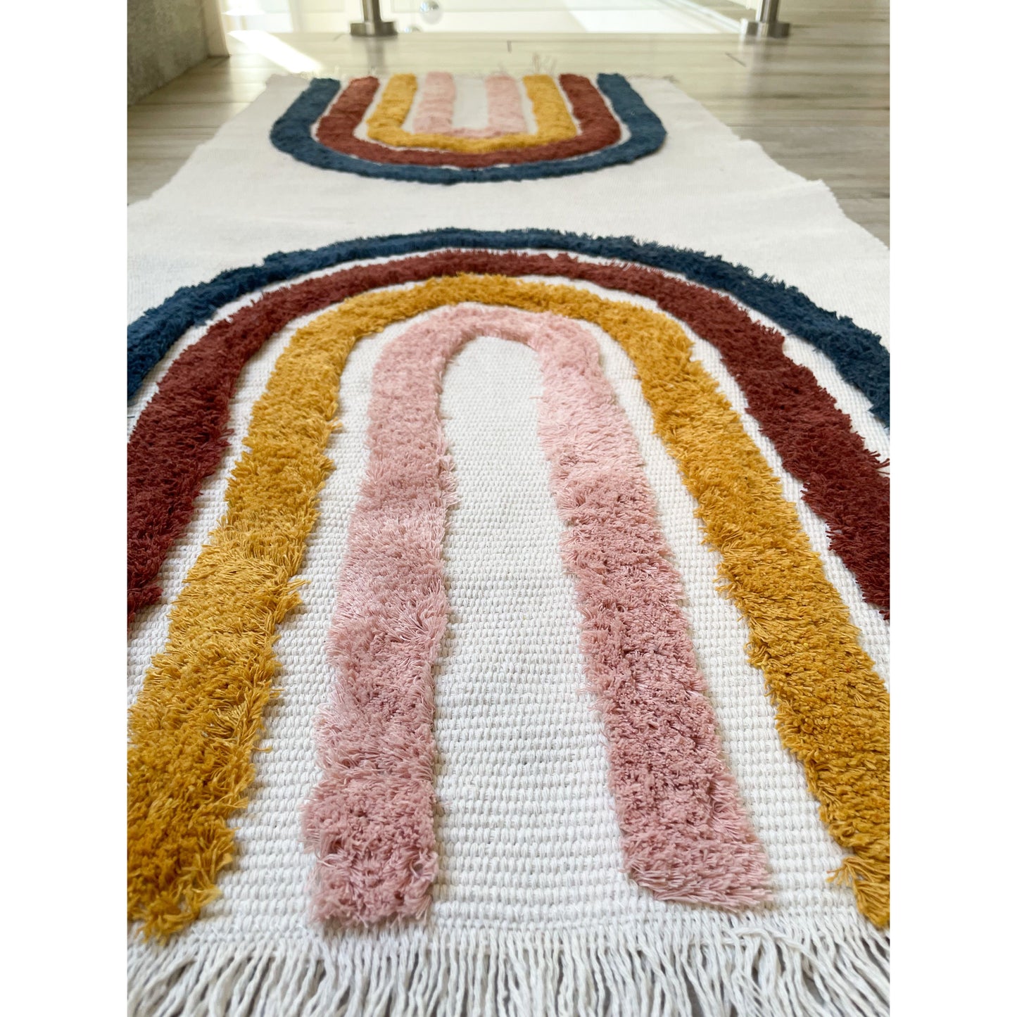 Rainbow Tufted Hallway Runner Rug 60 x 90cm