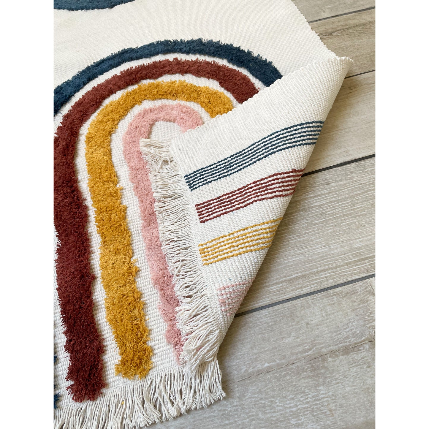 Rainbow Tufted Hallway Runner Rug 60 x 90cm