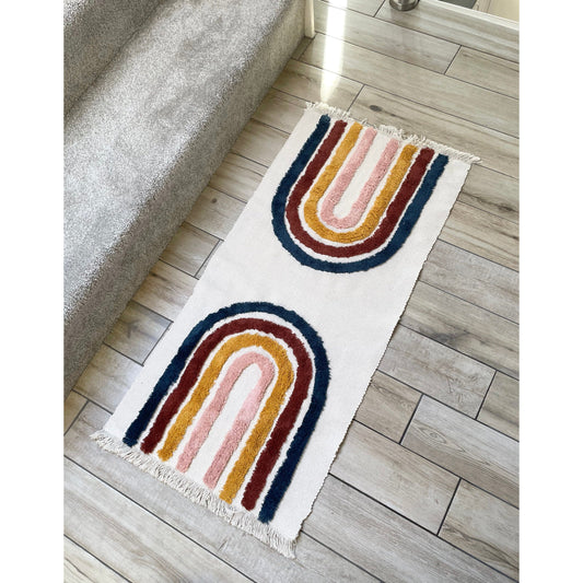 Rainbow Tufted Hallway Runner Rug 60 x 90cm