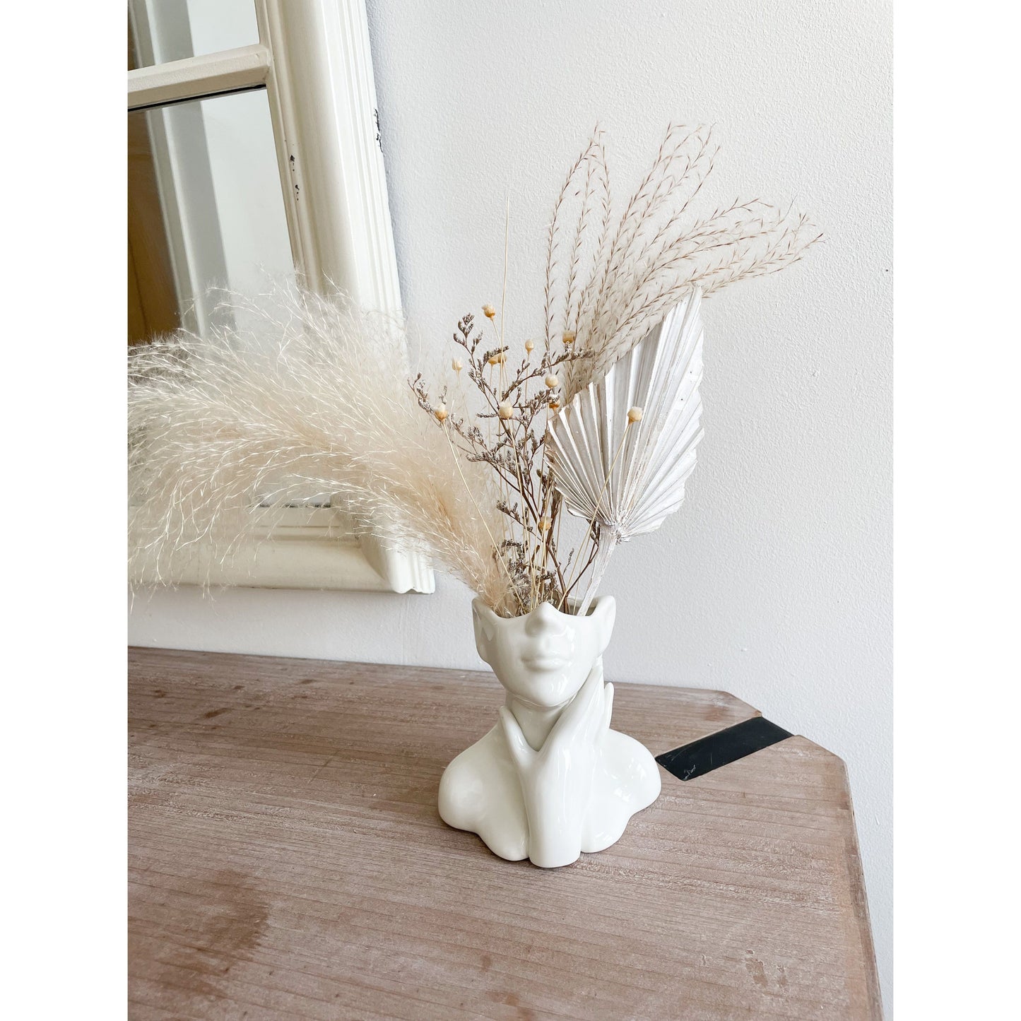 Face Planter Ceramic Vase in White