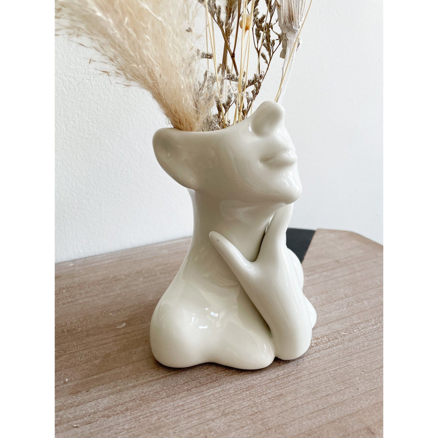Face Planter Ceramic Vase in White