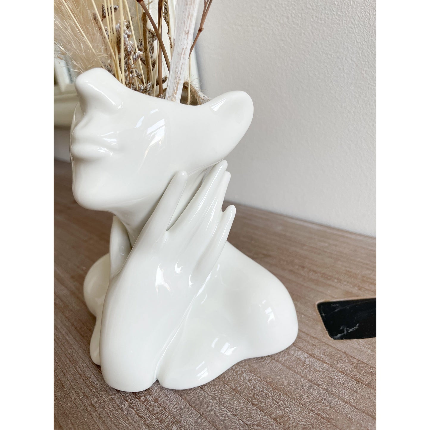 Face Planter Ceramic Vase in White