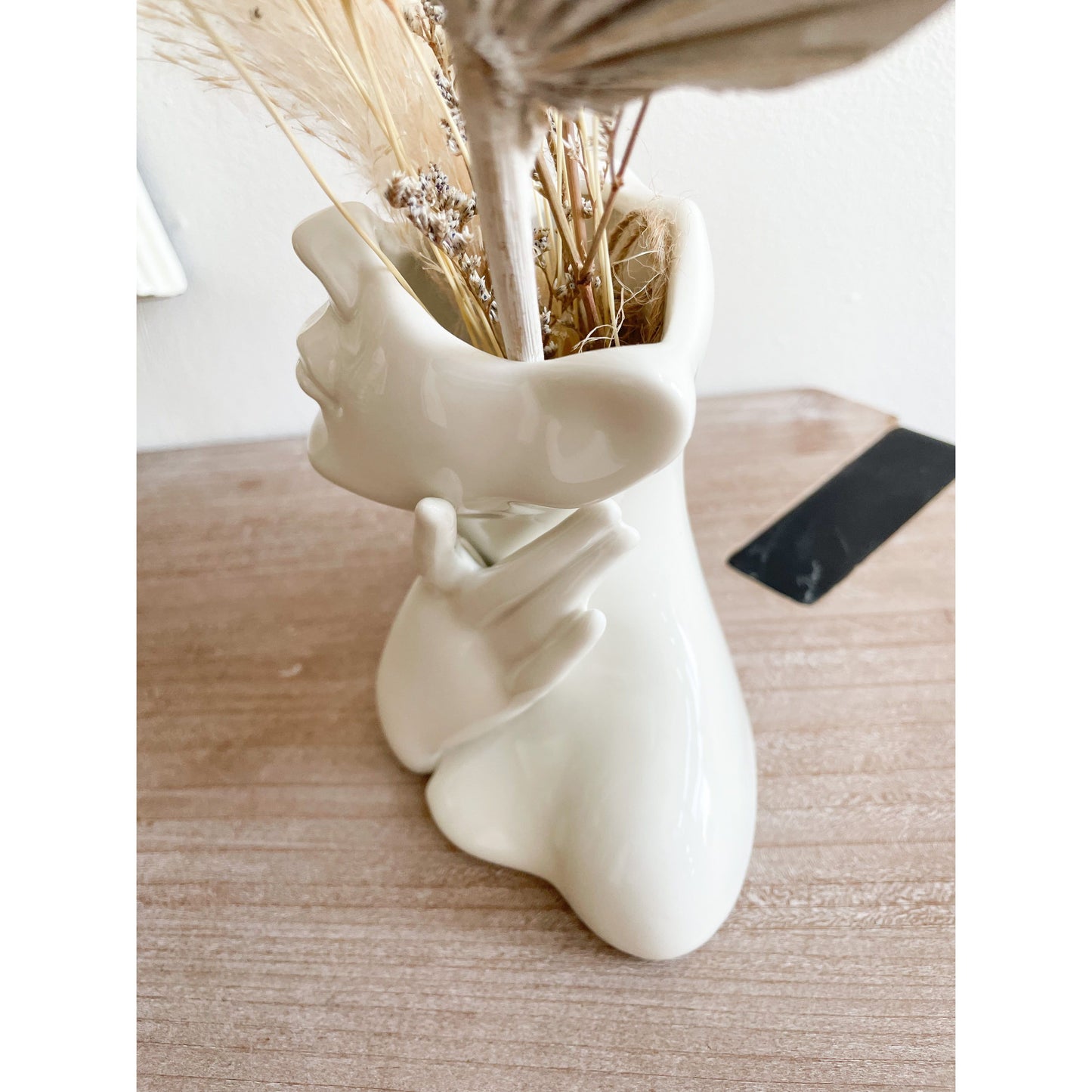 Face Planter Ceramic Vase in White