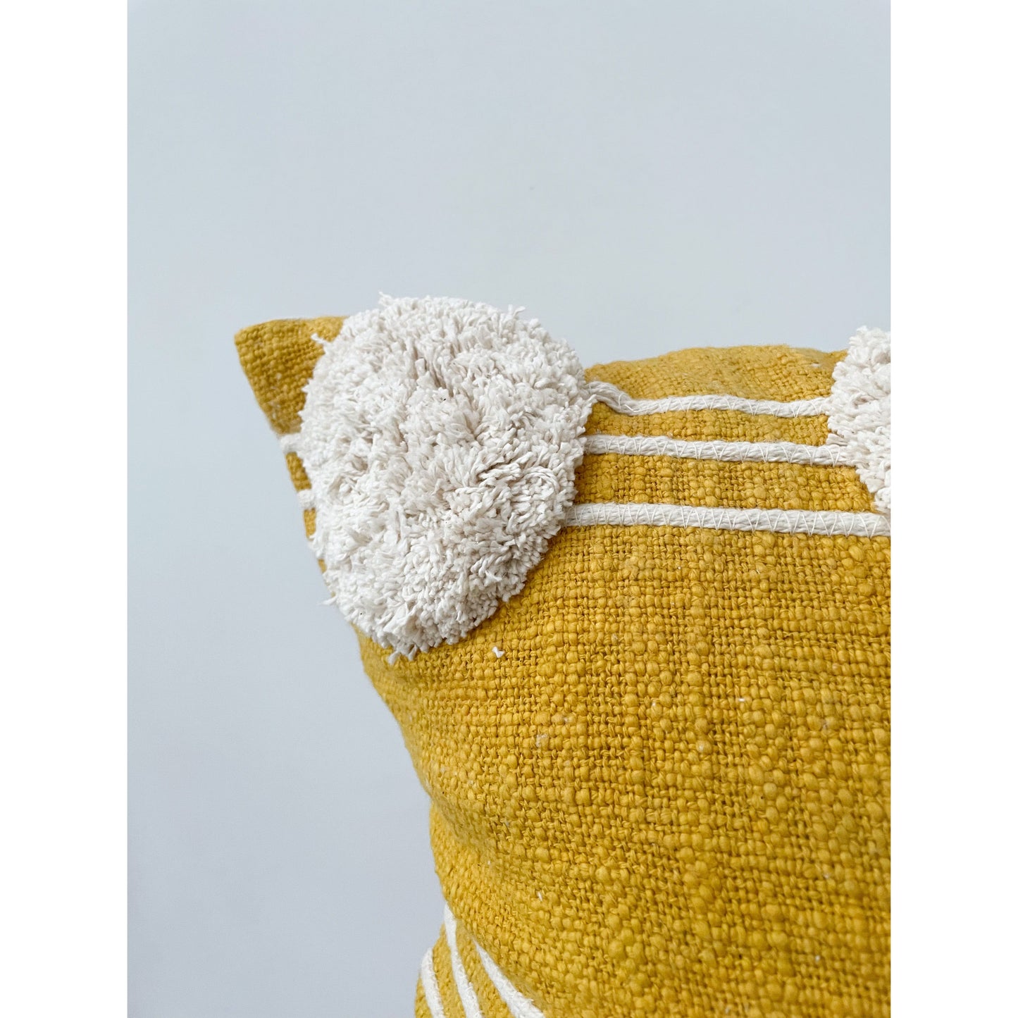 Yellow Tufted Polka Dot Cushion 45x45cm