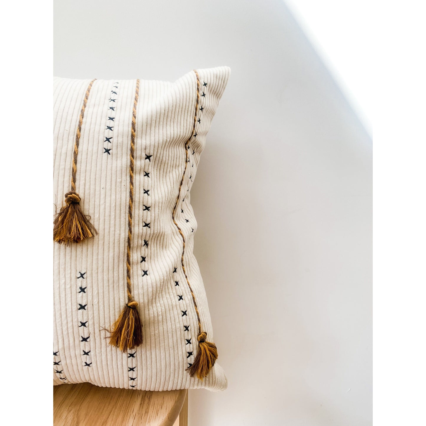 Orange Tassel Cotton Cushion 45x45cmm