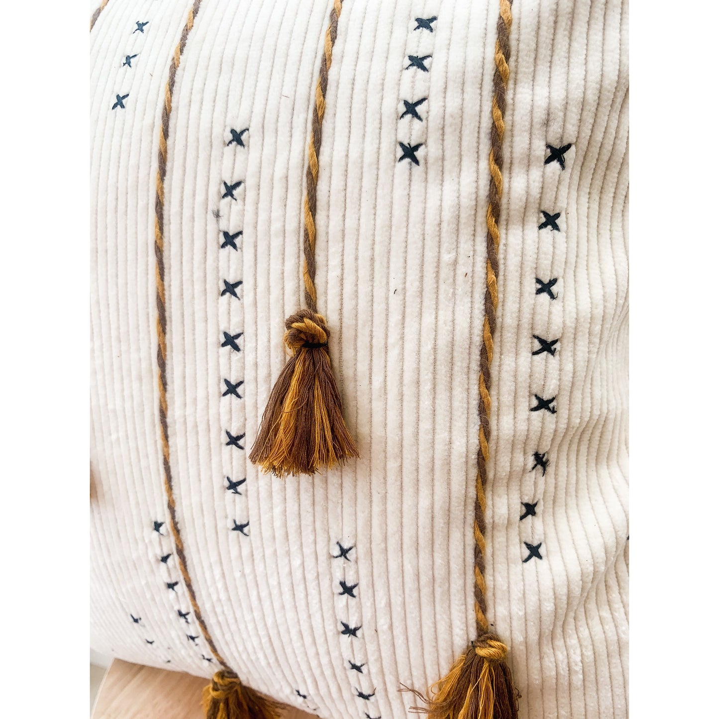 Orange Tassel Cotton Cushion 45x45cmm