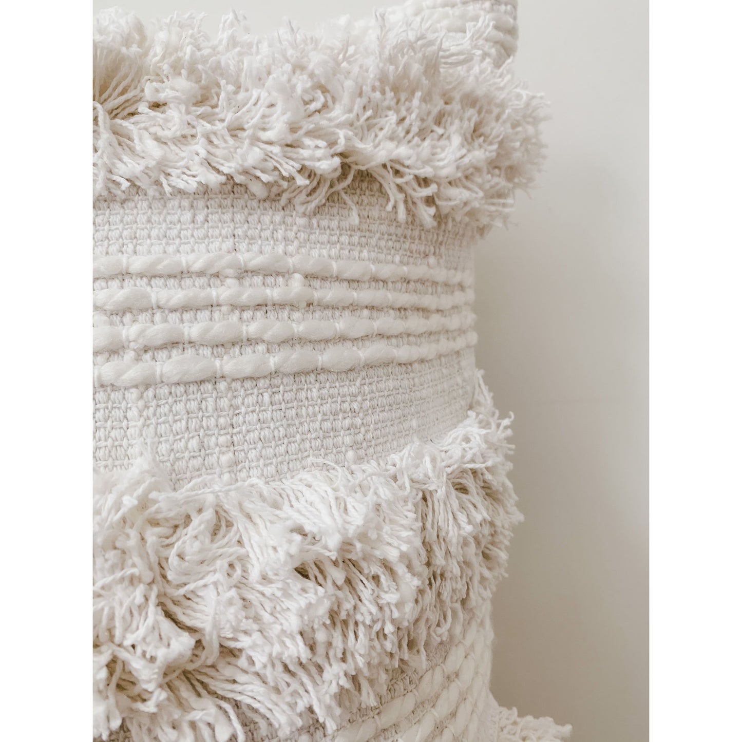 White Boho Tufted Cushion 45 x 45cm