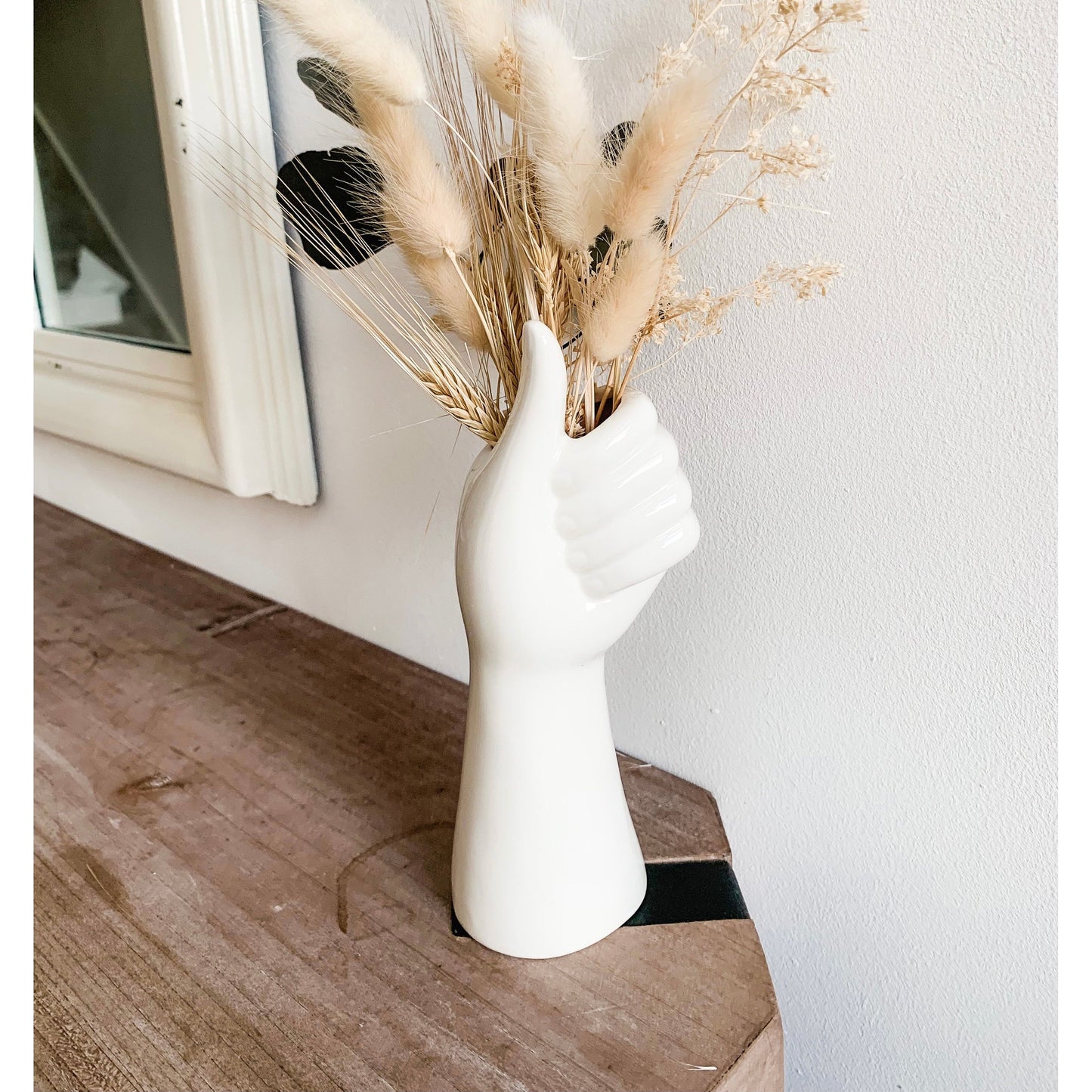 Hand Sculpture Ceramic Vase