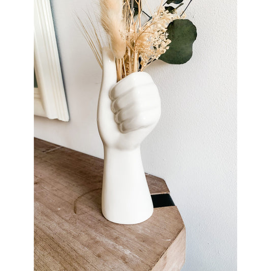Hand Sculpture Ceramic Vase