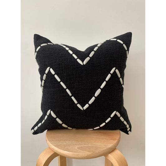 Black and White patterned Cotton Cushion 45x45cm