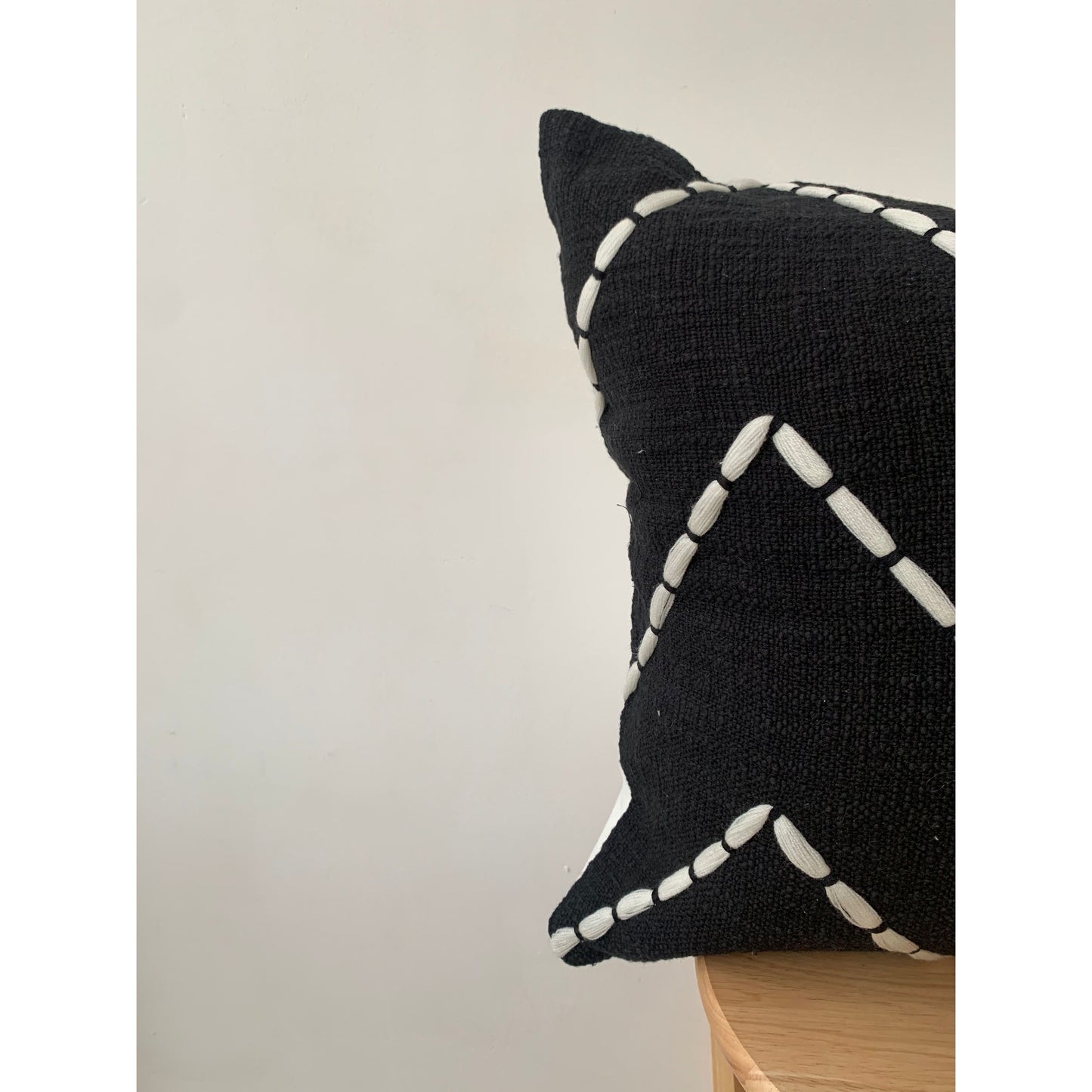 Black and White Cotton Cushion Cover - Delilah