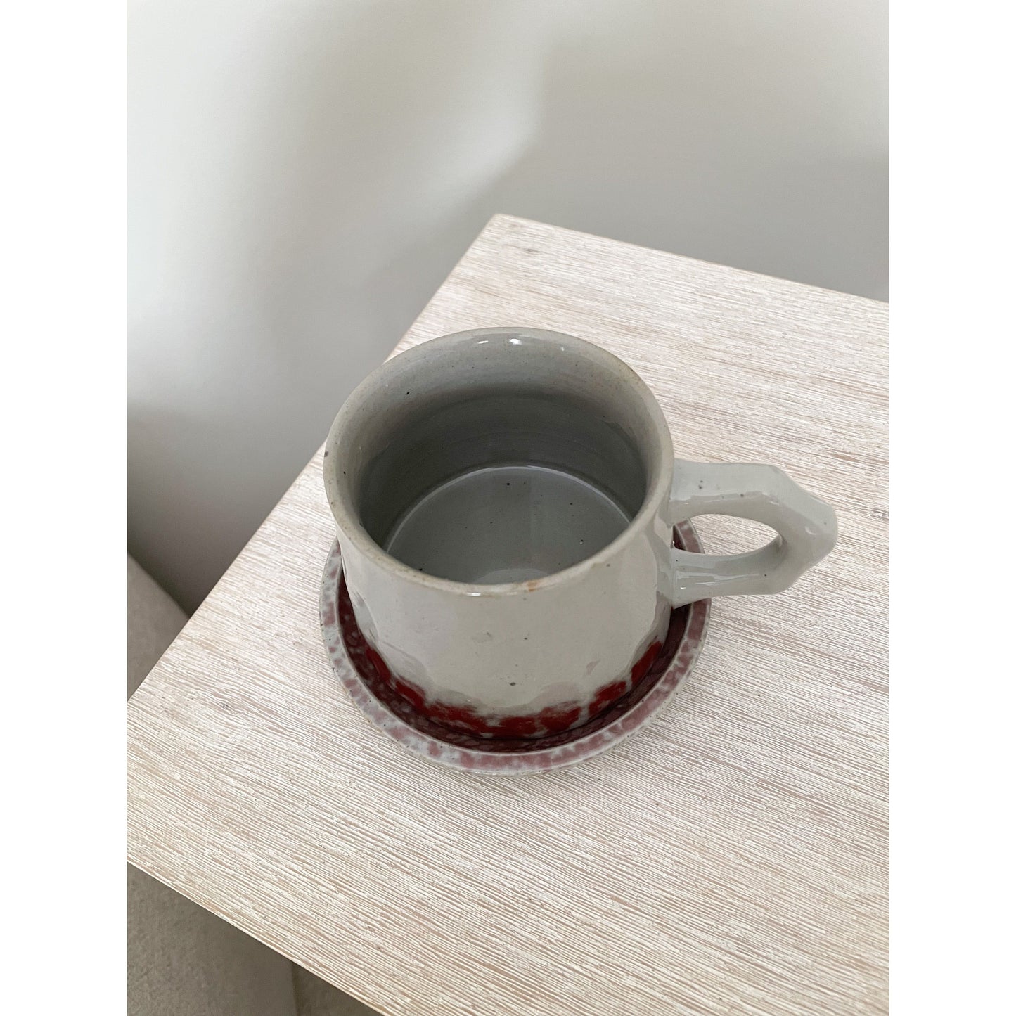 Grey cup and saucer set