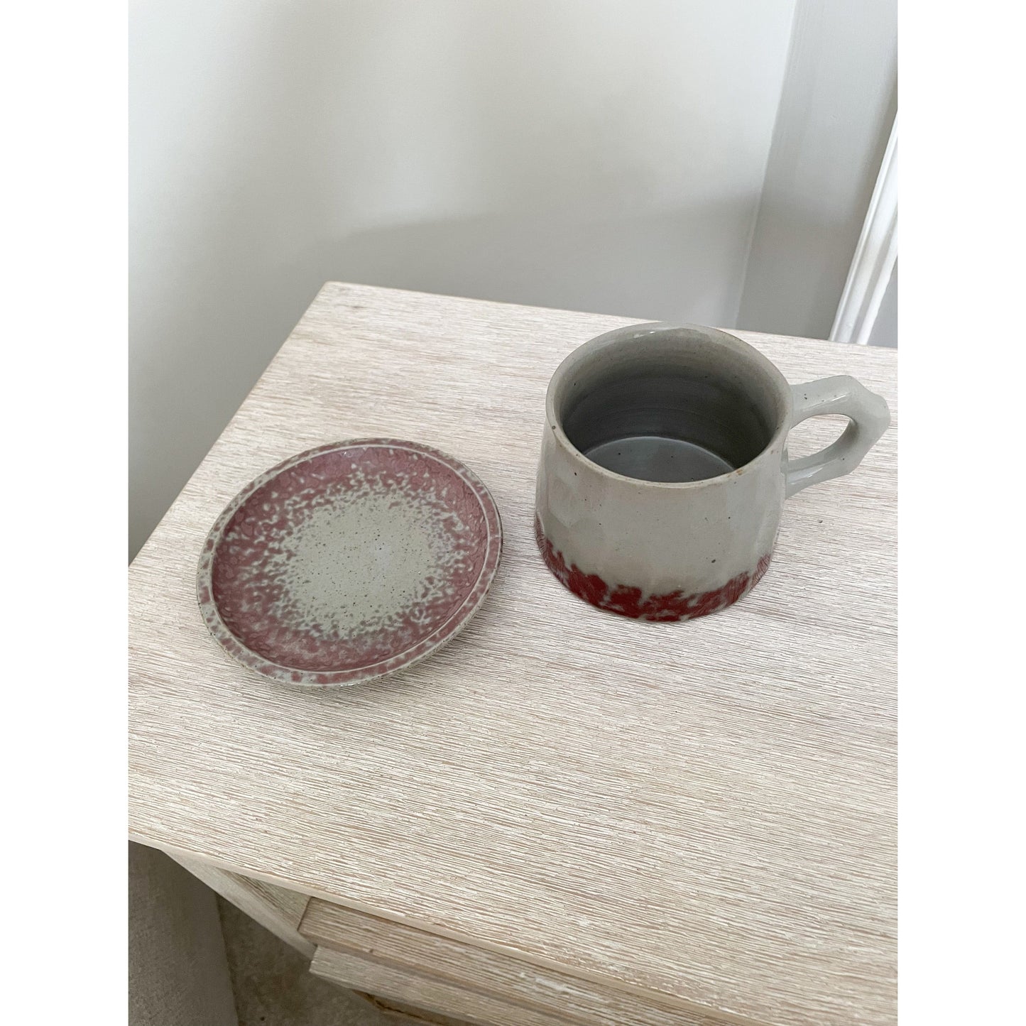 Grey cup and saucer set