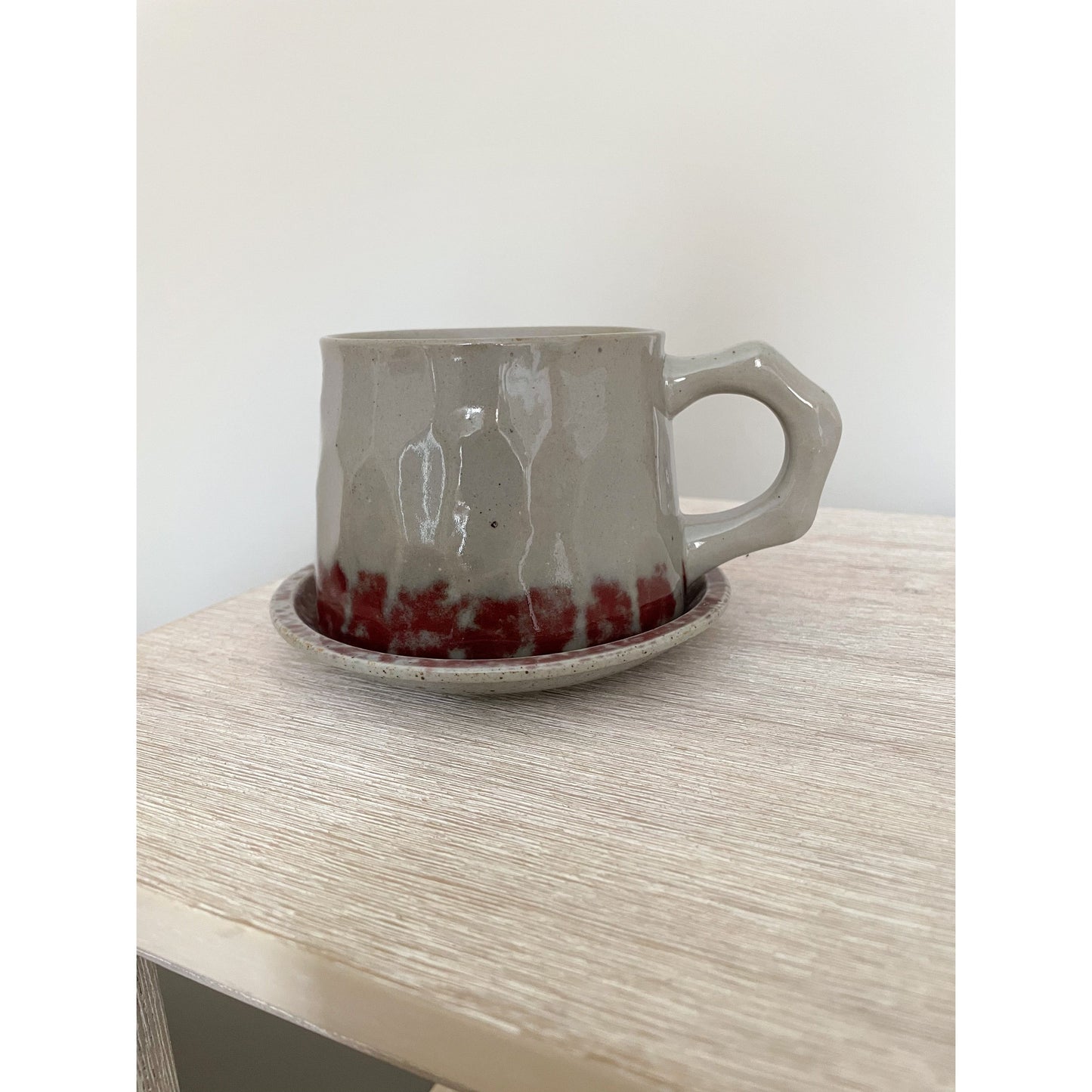 Grey cup and saucer set