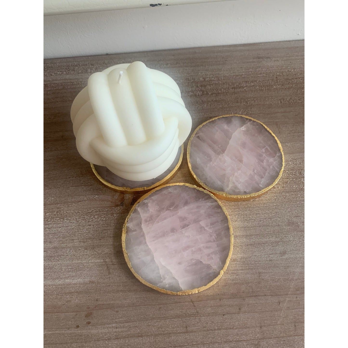 Pink Quartz Agate Stone Coasters