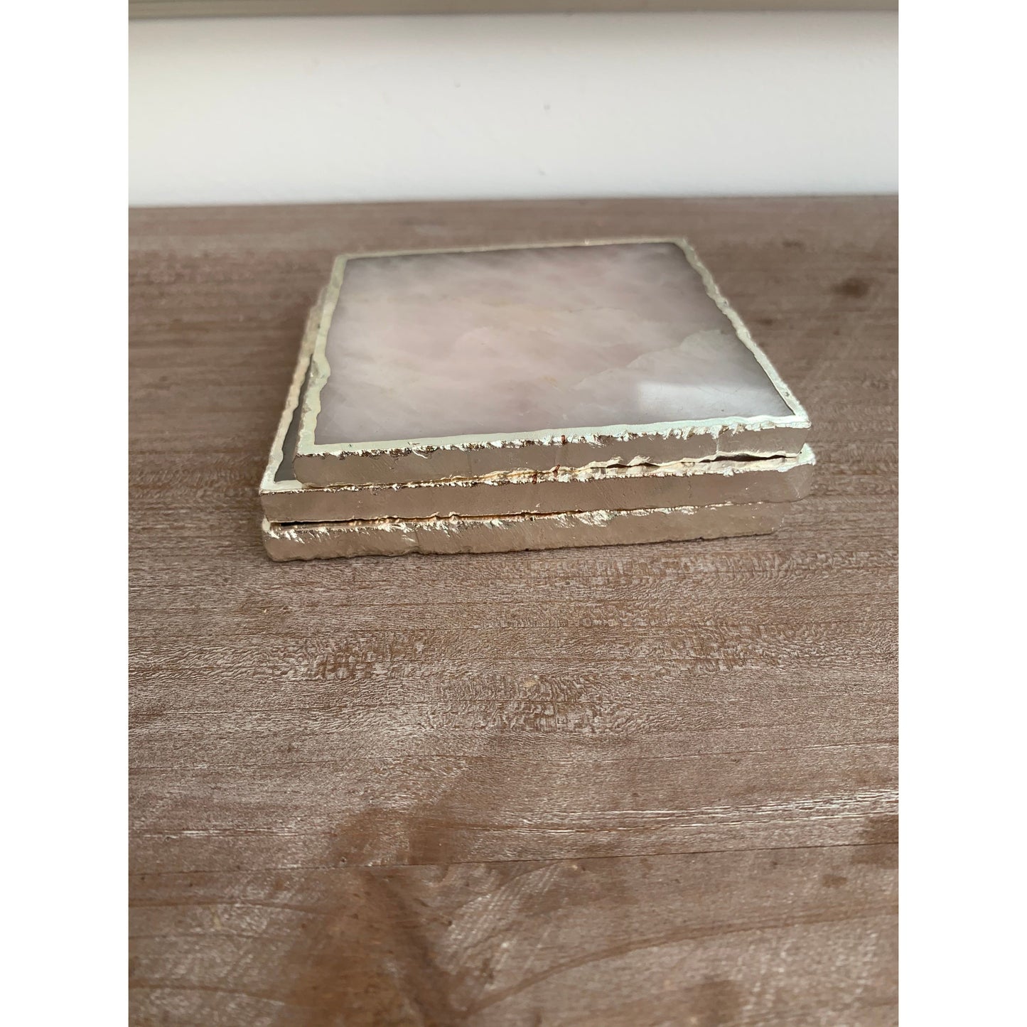 Pink Square Agate Stone Coasters