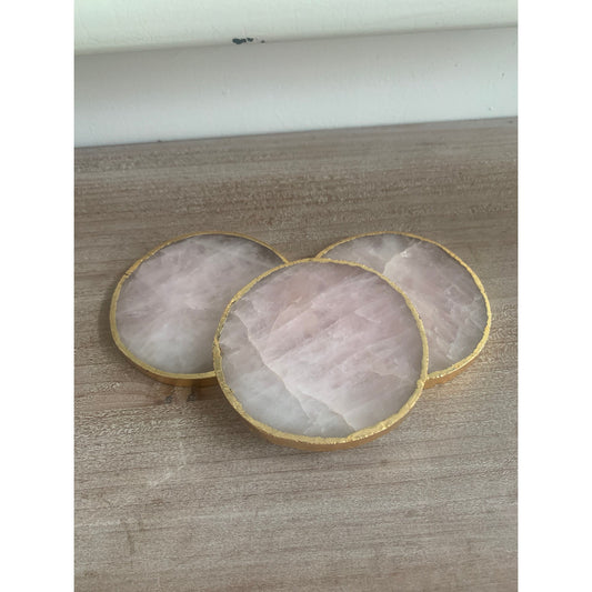 Pink Quartz Agate Stone Coasters