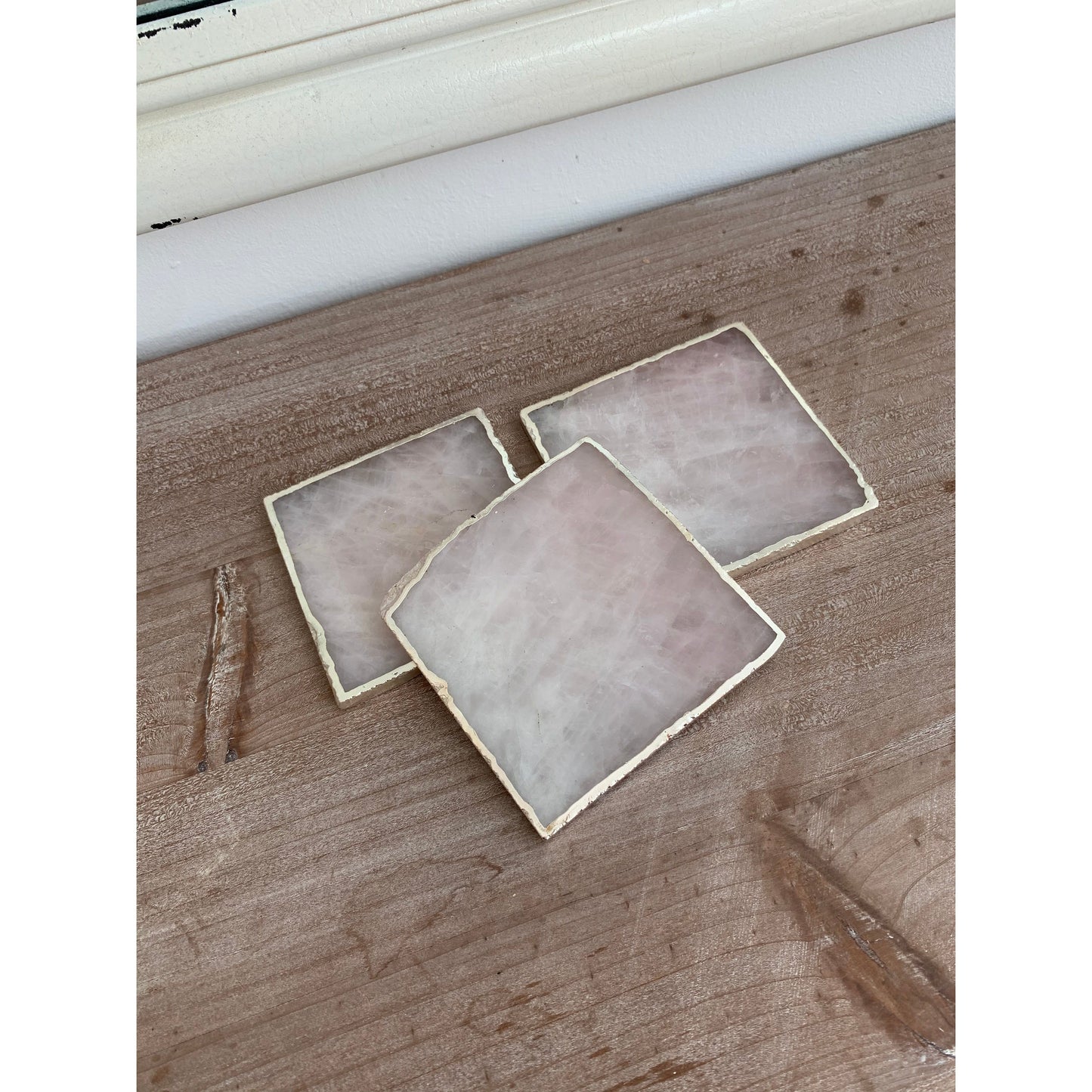 Pink Square Agate Stone Coasters