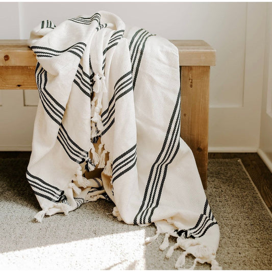 Turkish Cotton Stripy Throw Blanket