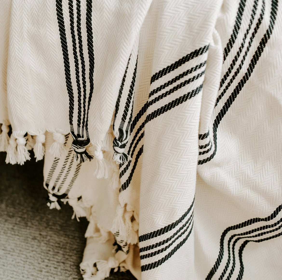 Turkish Cotton Stripy Throw Blanket