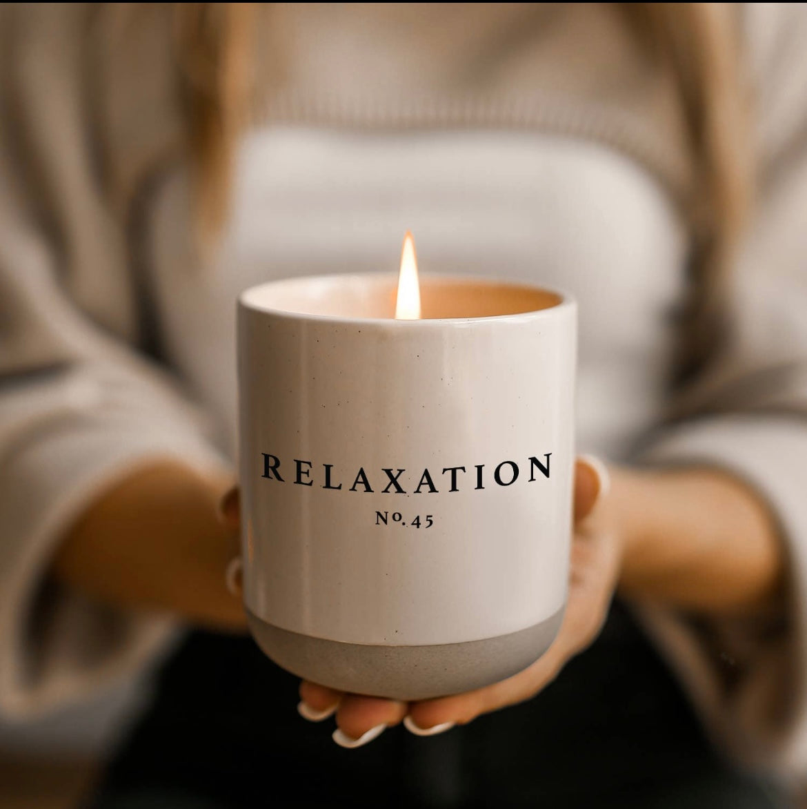 Relaxation Soy Scented Candle with Stoneware Jar