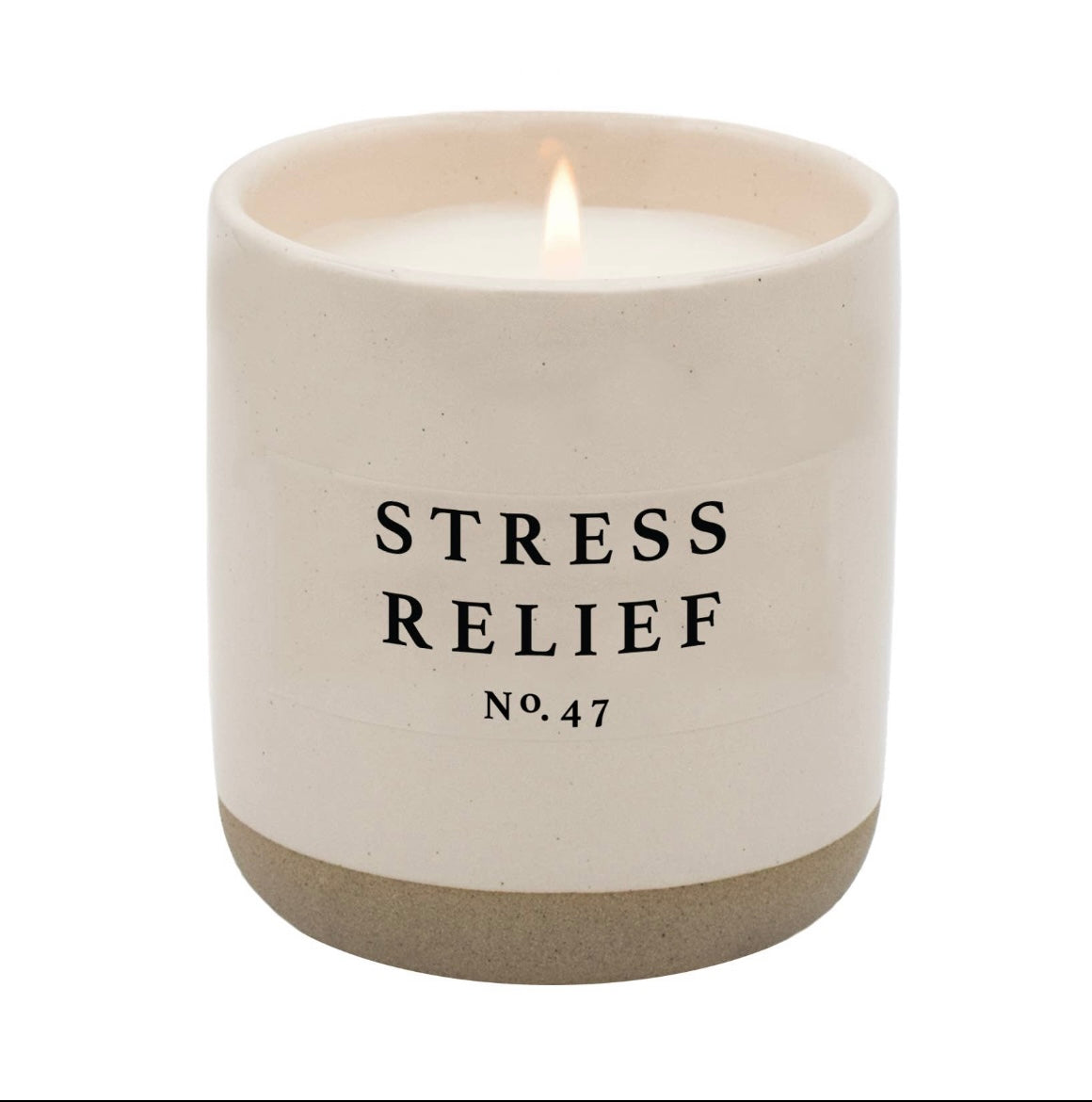 Stress Relief Soy Wax Candle with Stoneware Jar