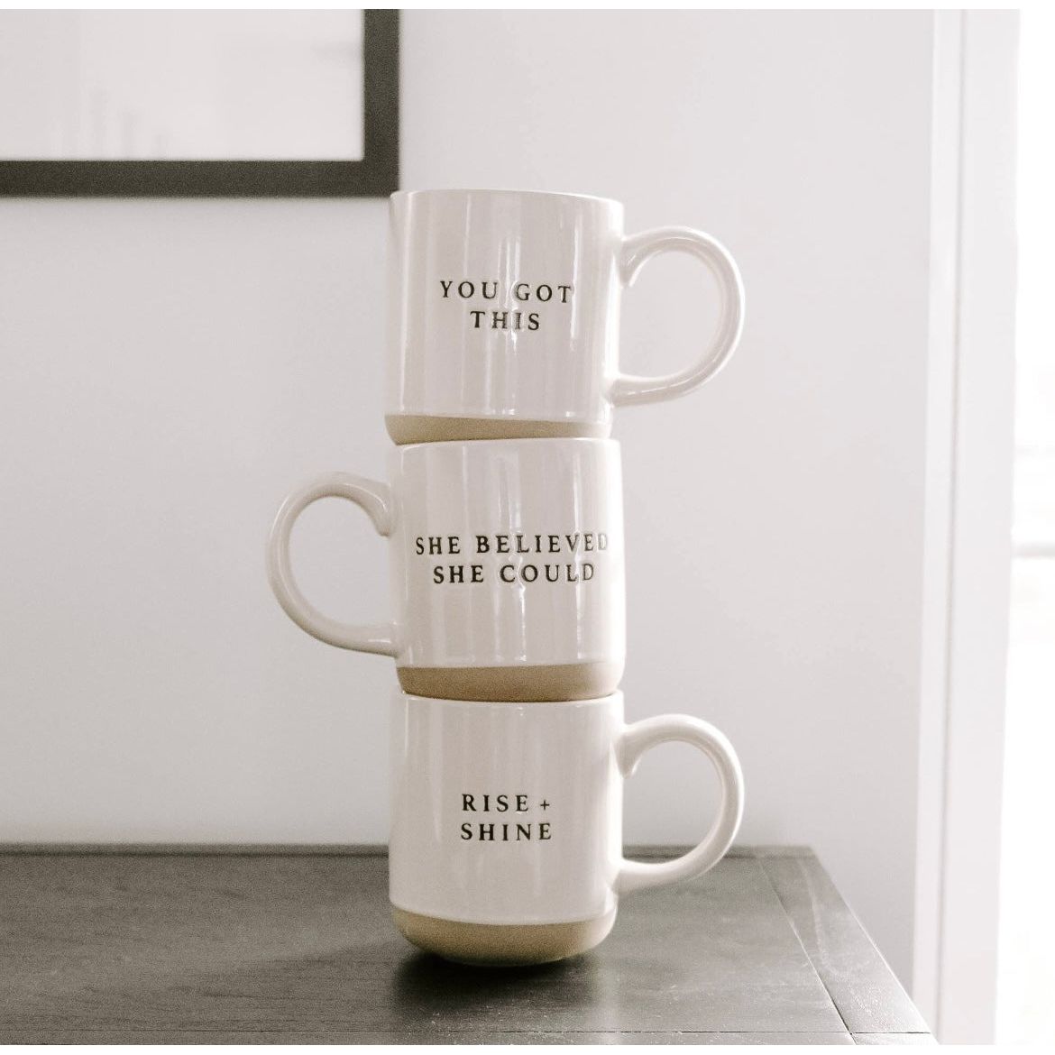 Motivational Stoneware Mugs