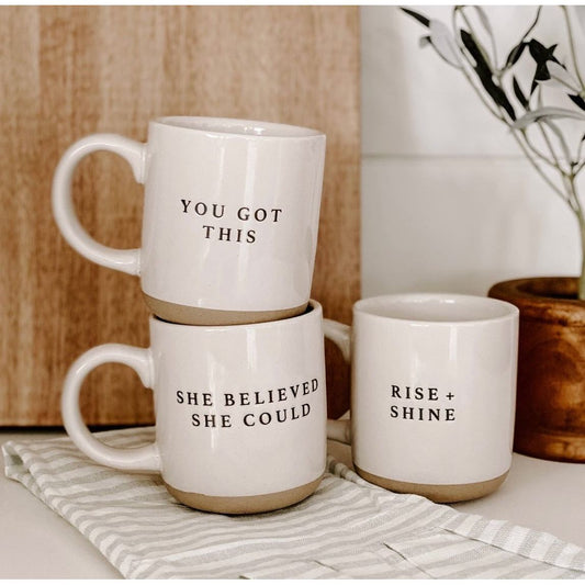 Motivational Stoneware Mugs