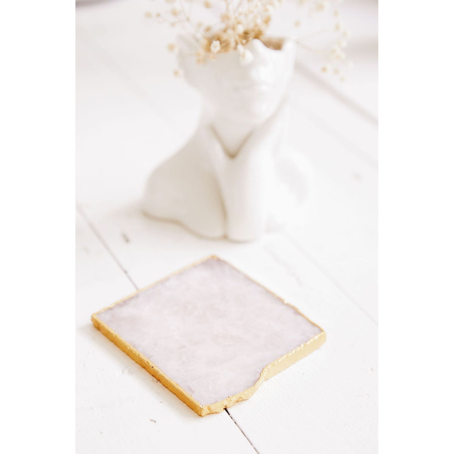 Agate Quartz Pink Stone Coasters