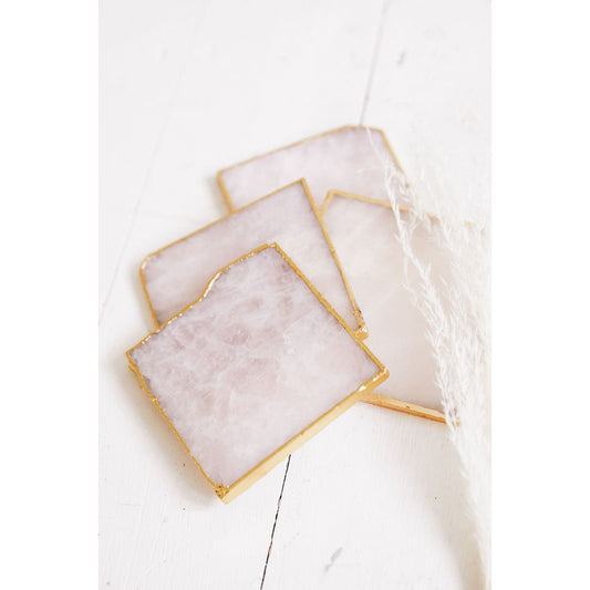 Agate Quartz Pink Stone Coasters