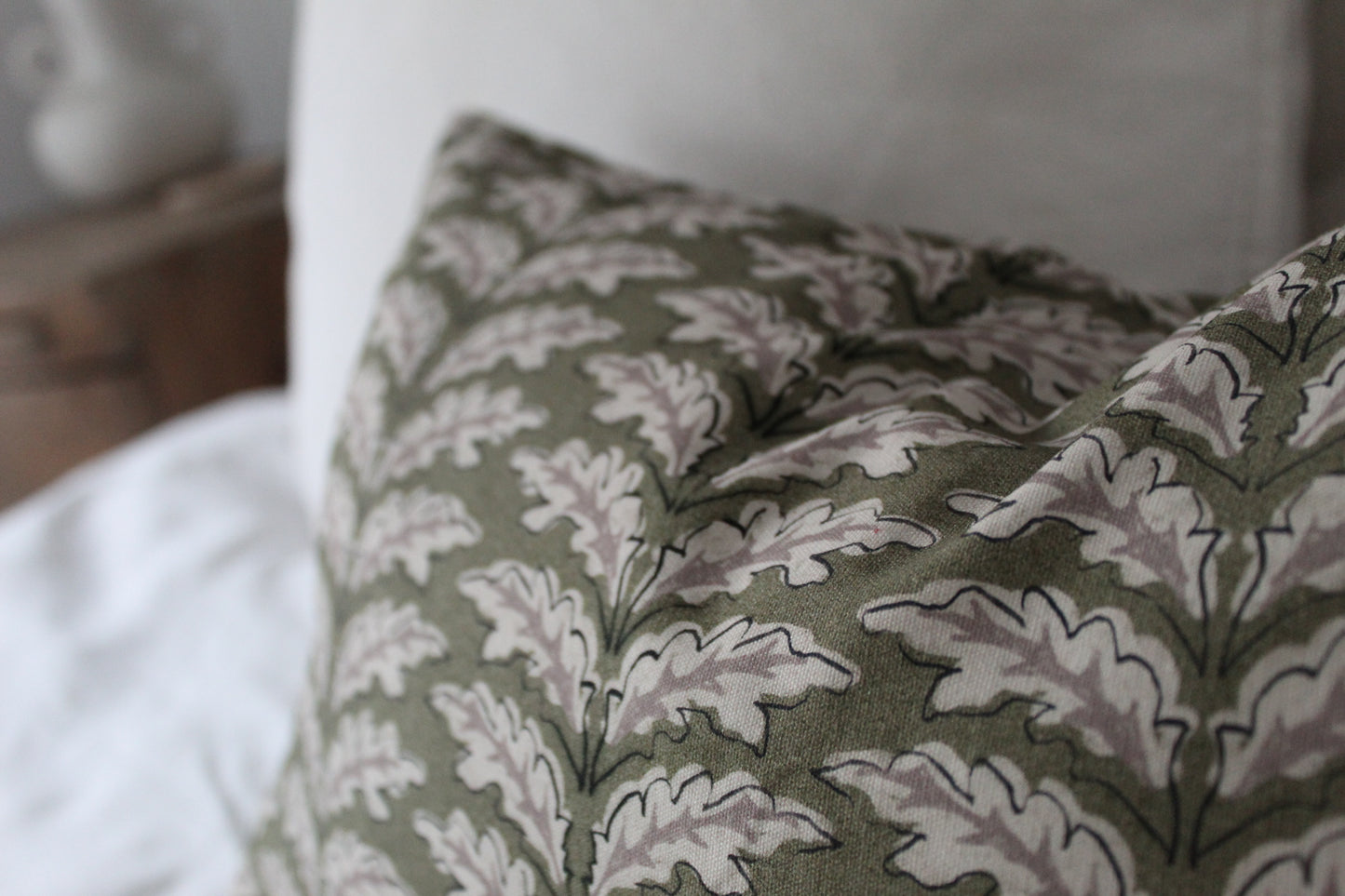 Floral green lumbar pillow cover