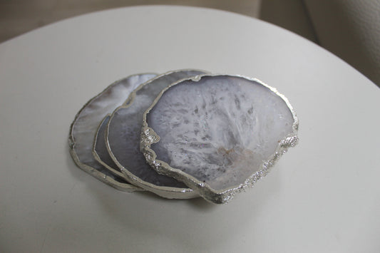 White Agate Stone Crystal Coasters